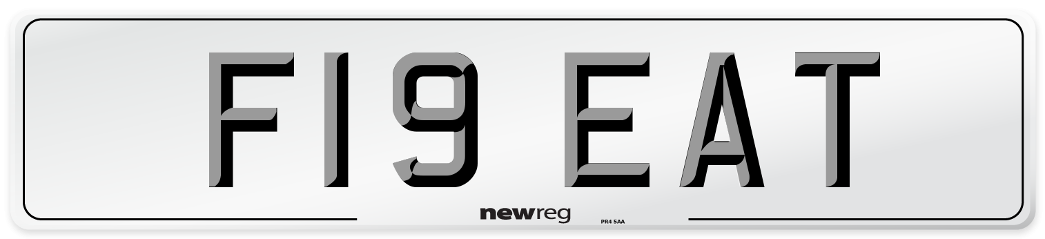 F19 EAT Number Plate from New Reg